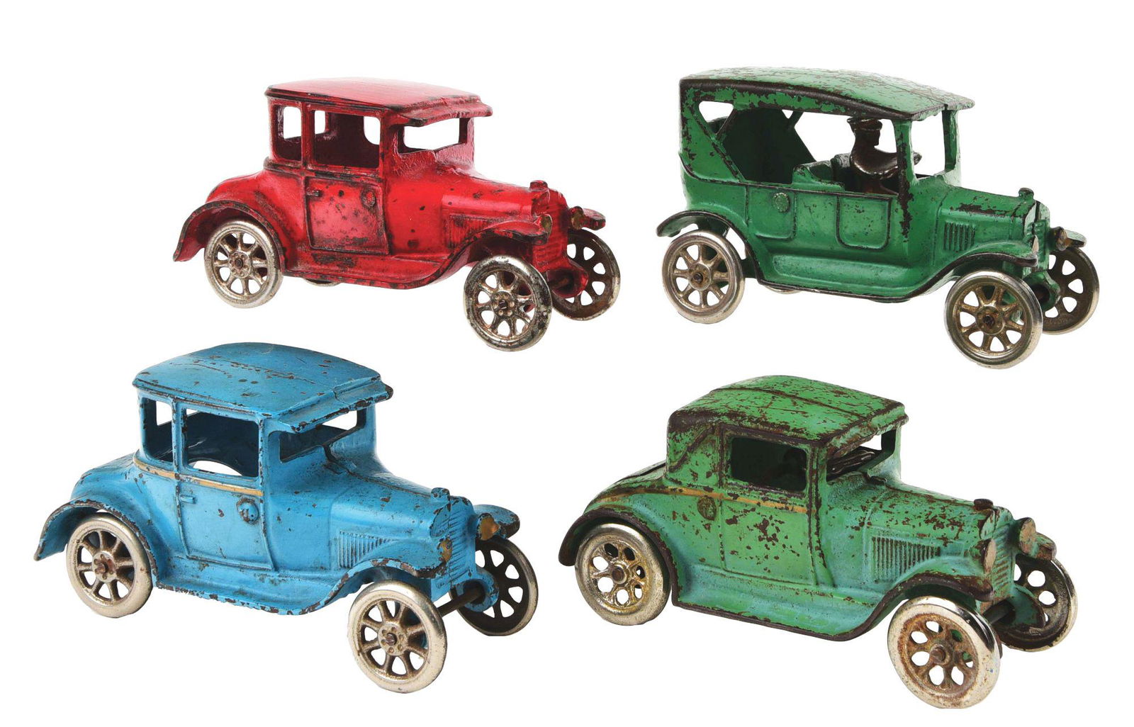 LOT OF 4: CAST-IRON ARCADE AUTOMOBILES. (1 of 3)