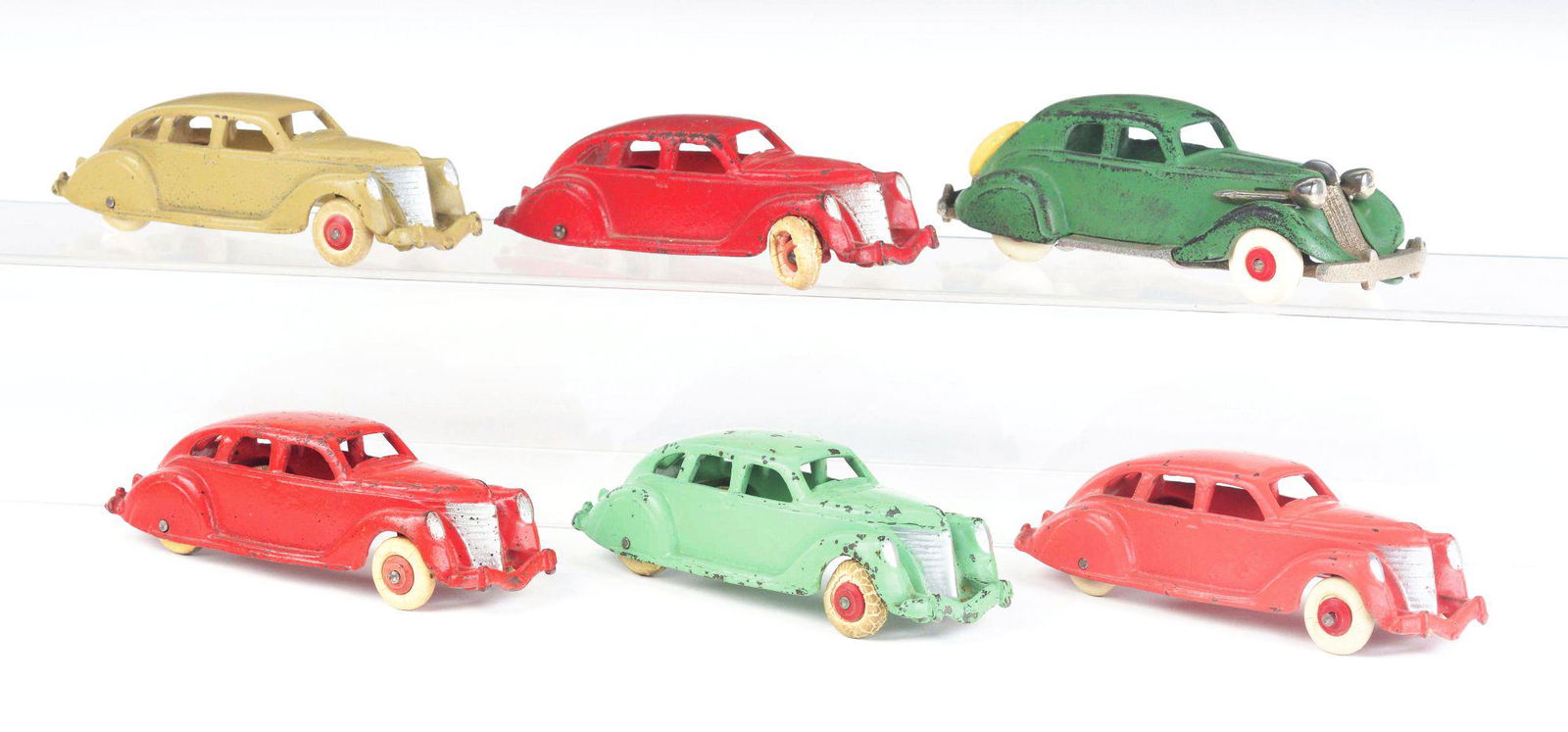 LOT OF 6: CAST-IRON HUBLEY AUTOMOBILES. (1 of 2)