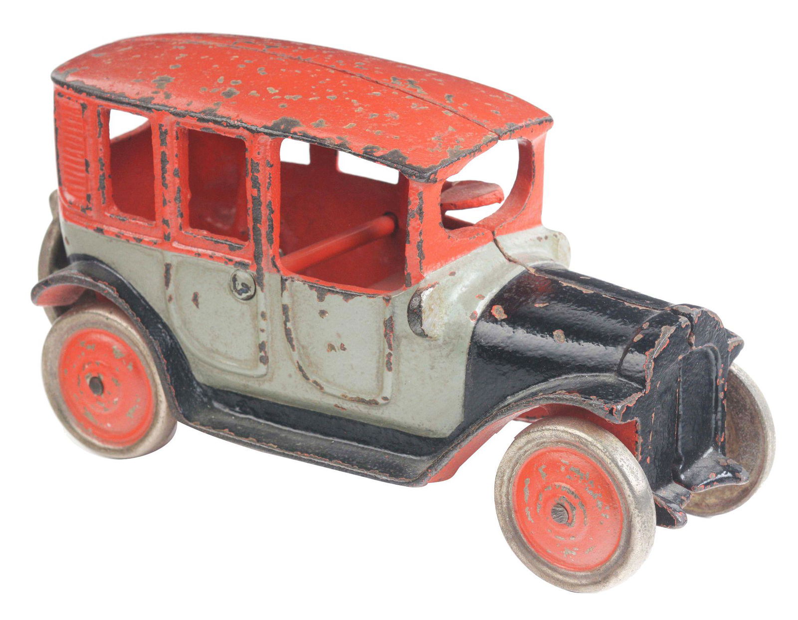 FREIDAG CAST IRON RED, GREY, AND BLACK CAB. (1 of 3)