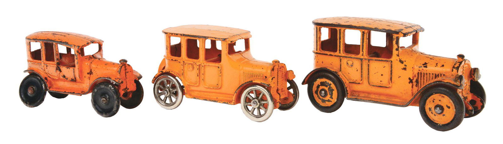 LOT OF 3: AMERICAN MADE CAST-IRON TAXIS. (1 of 3)