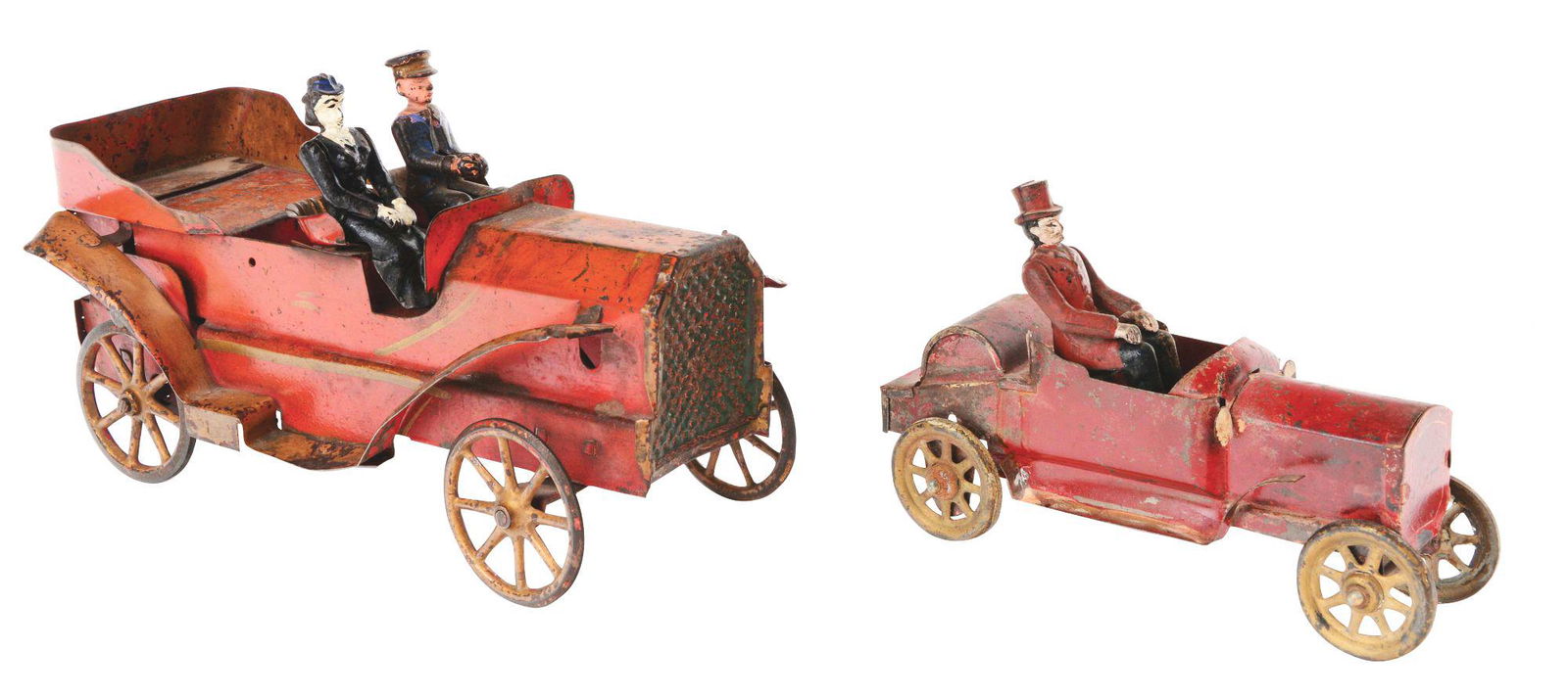 LOT OF 2: EARLY AMERICAN MADE PRESSED STEEL AUTOMOBILE (1 of 3)