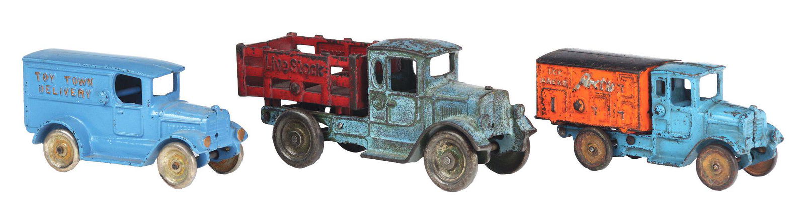 LOT OF 3: CAST-IRON KILGORE TRUCKS. (1 of 2)