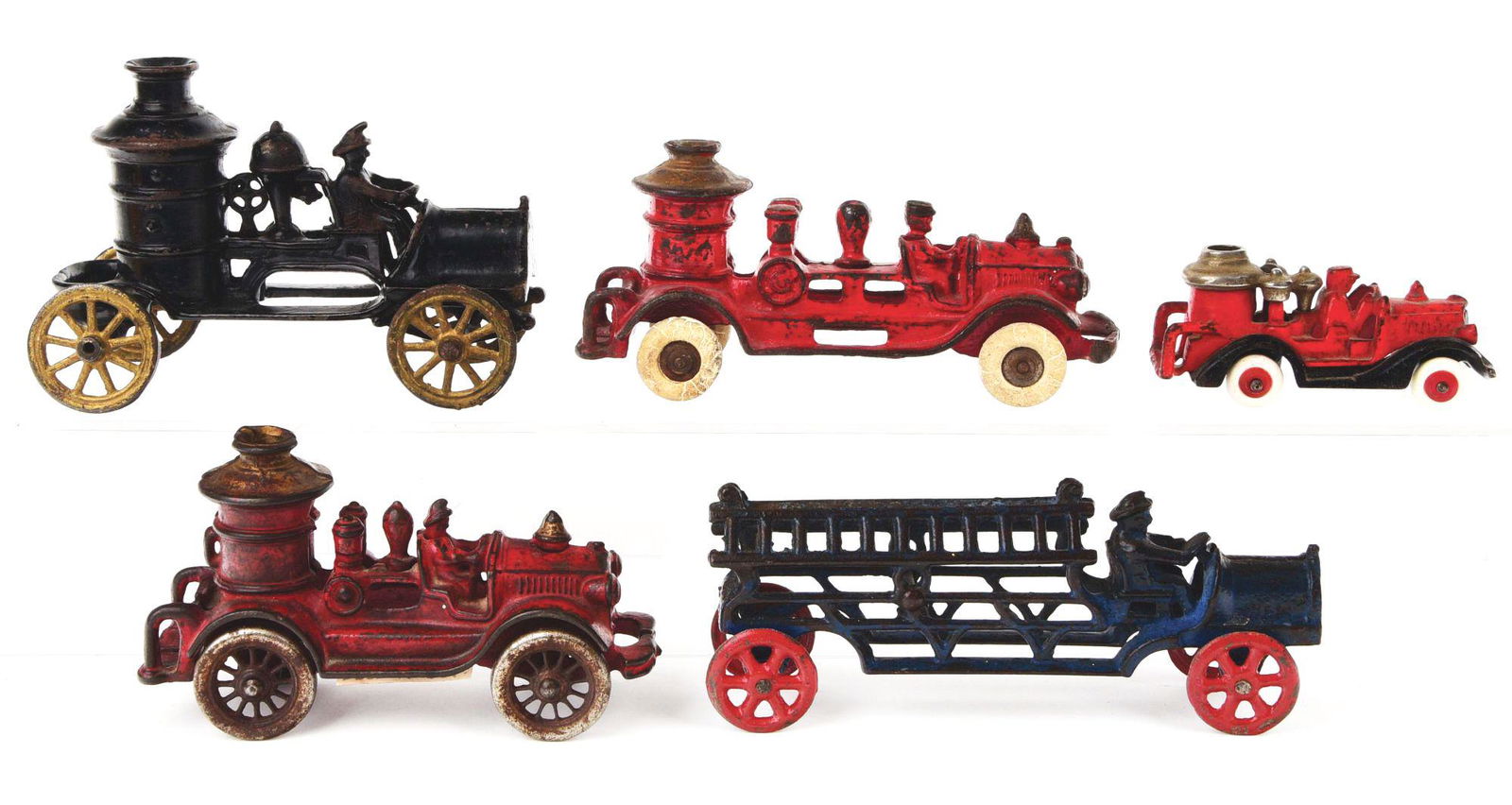 LOT OF 5: AMERICAN MADE CAST-IRON FIRE PUMPER AND (1 of 2)