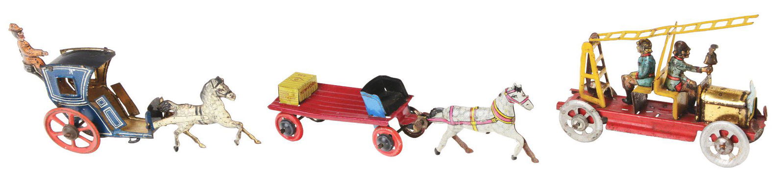 LOT OF 3: GERMAN TIN-LITHO PENNY TOY VEHICLES. (1 of 3)