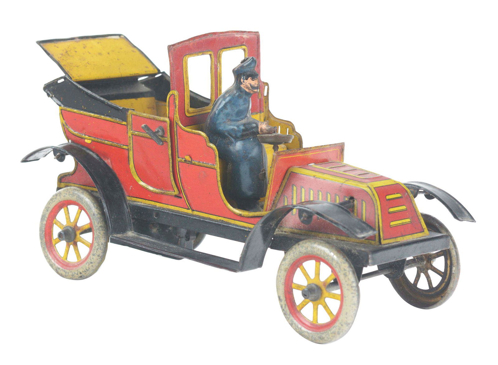 GERMAN TIN-LITHO WIND-UP TOY OPENING DOOR LIMOUSINE. (1 of 3)
