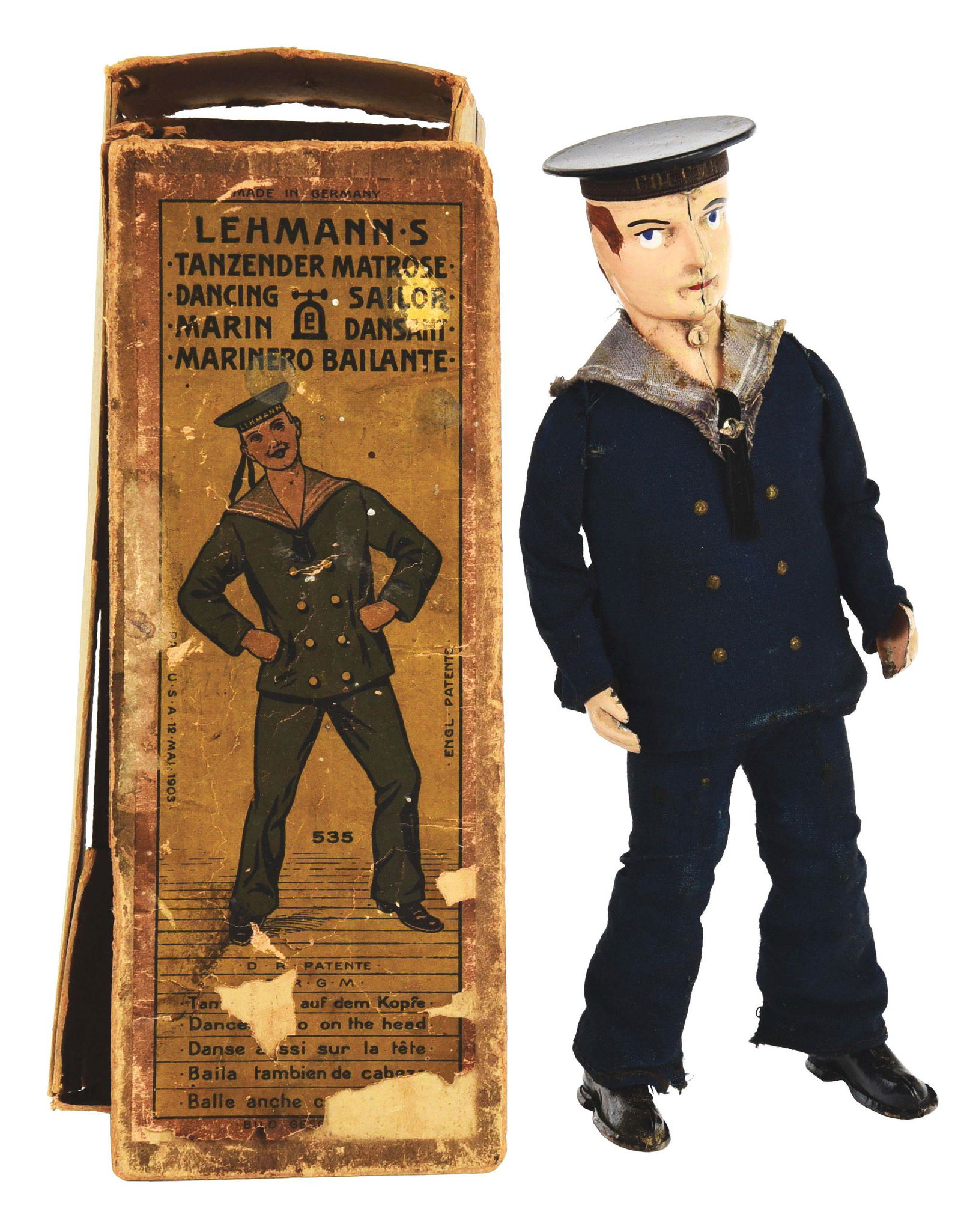 GERMAN LEHMANN TIN WIND-UP SAILOR. (1 of 3)
