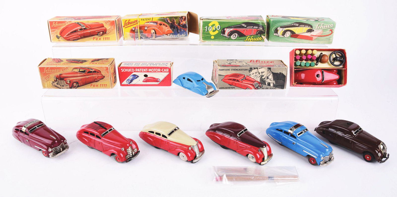 LOT OF 8 VARIOUS SCHUCO WIND-UP AUTOMOBILE TOYS. (1 of 4)