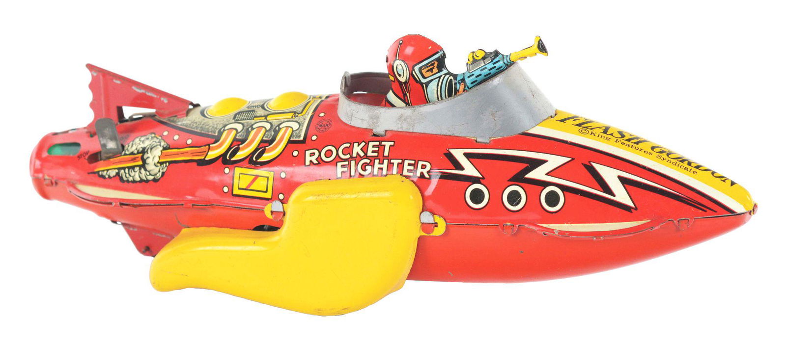 MARX TIN-LITHO WIND-UP FLASH GORDON ROCKET FIGHTER TOY. (1 of 2)