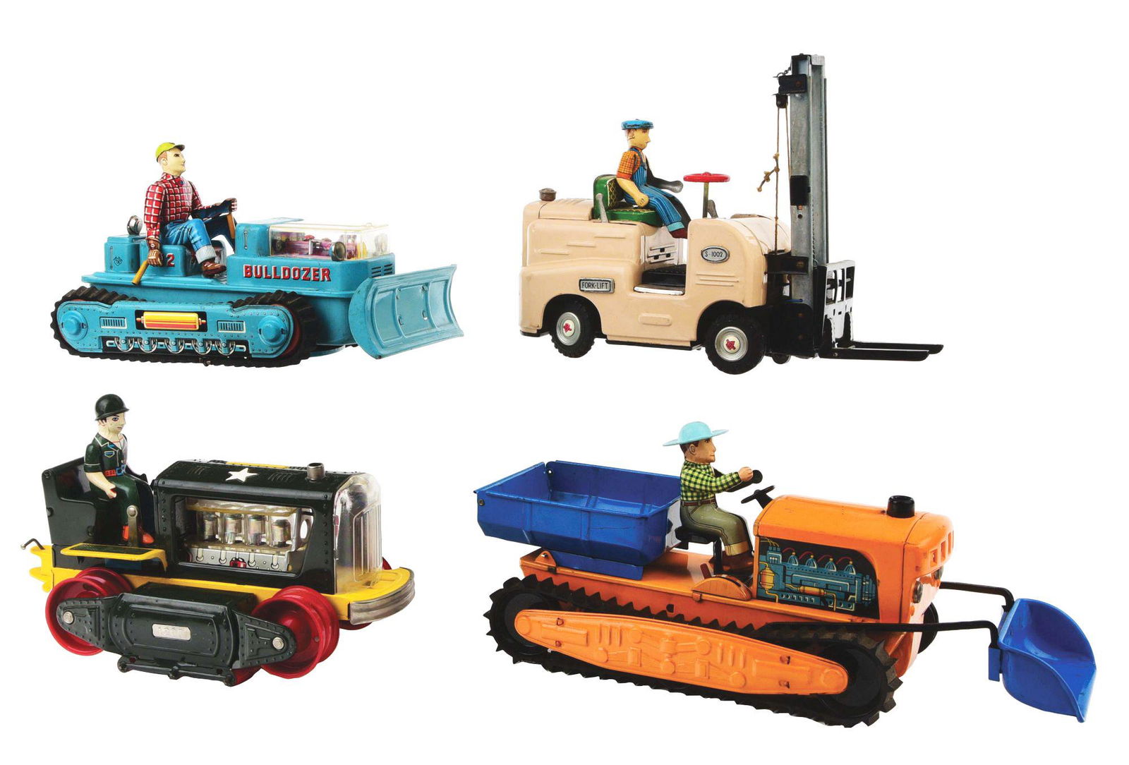 LOT OF 4: JAPANESE TIN-LITHO VEHICLES. (1 of 2)