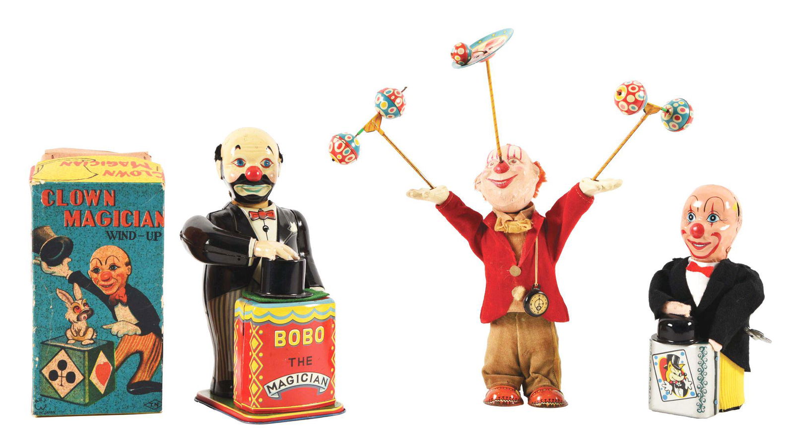 LOT OF 3: JAPANESE WIND-UP CLOWN TOYS. (1 of 2)