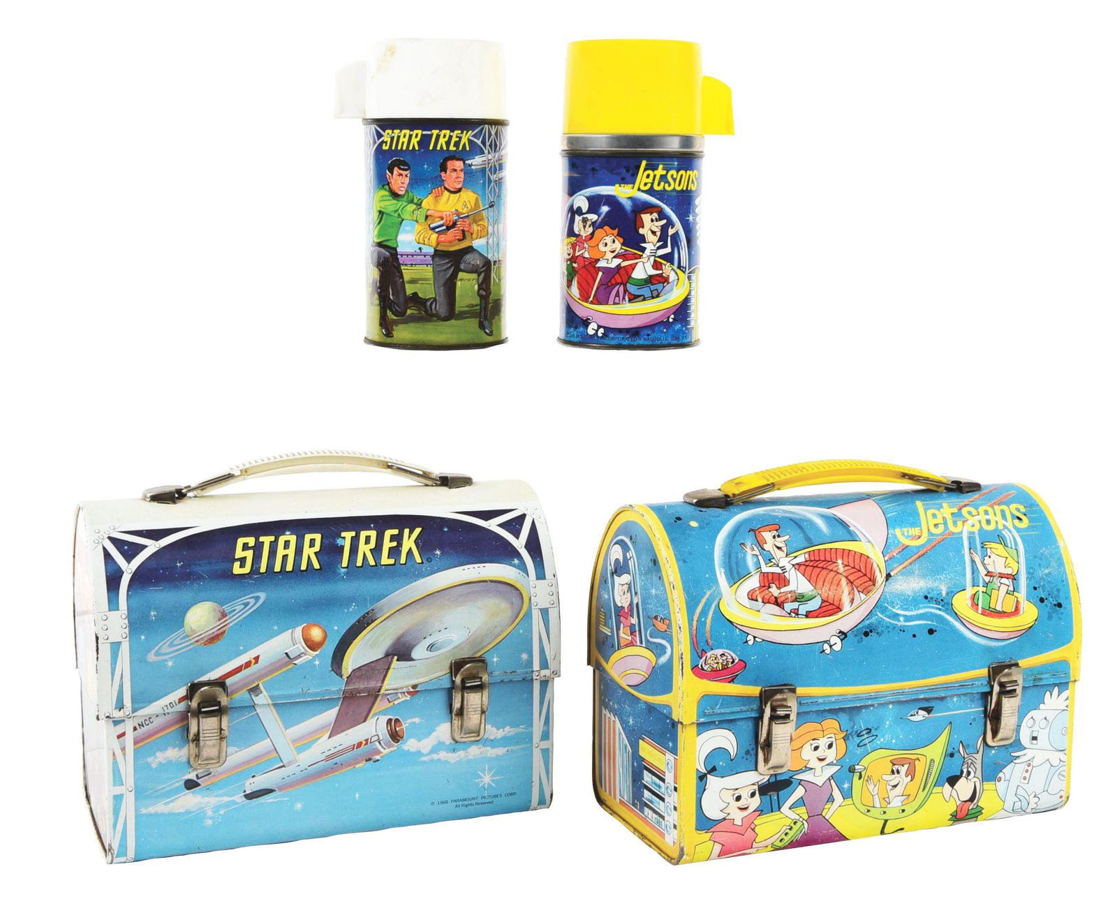 LOT OF 2: 1960'S TIN-LITHO DOME LUNCHBOXES. (1 of 5)