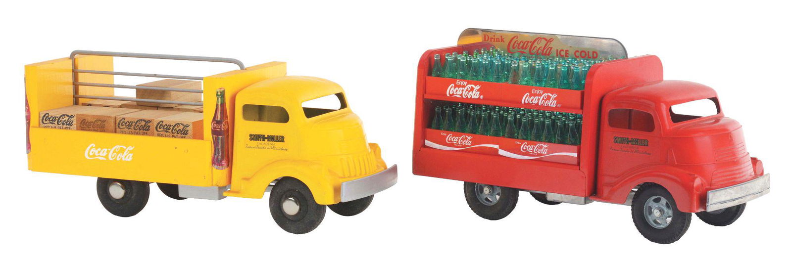 LOT OF 2: PRESSED STEEL SMITH-MILLER COCA-COLA TRUCKS. (1 of 2)
