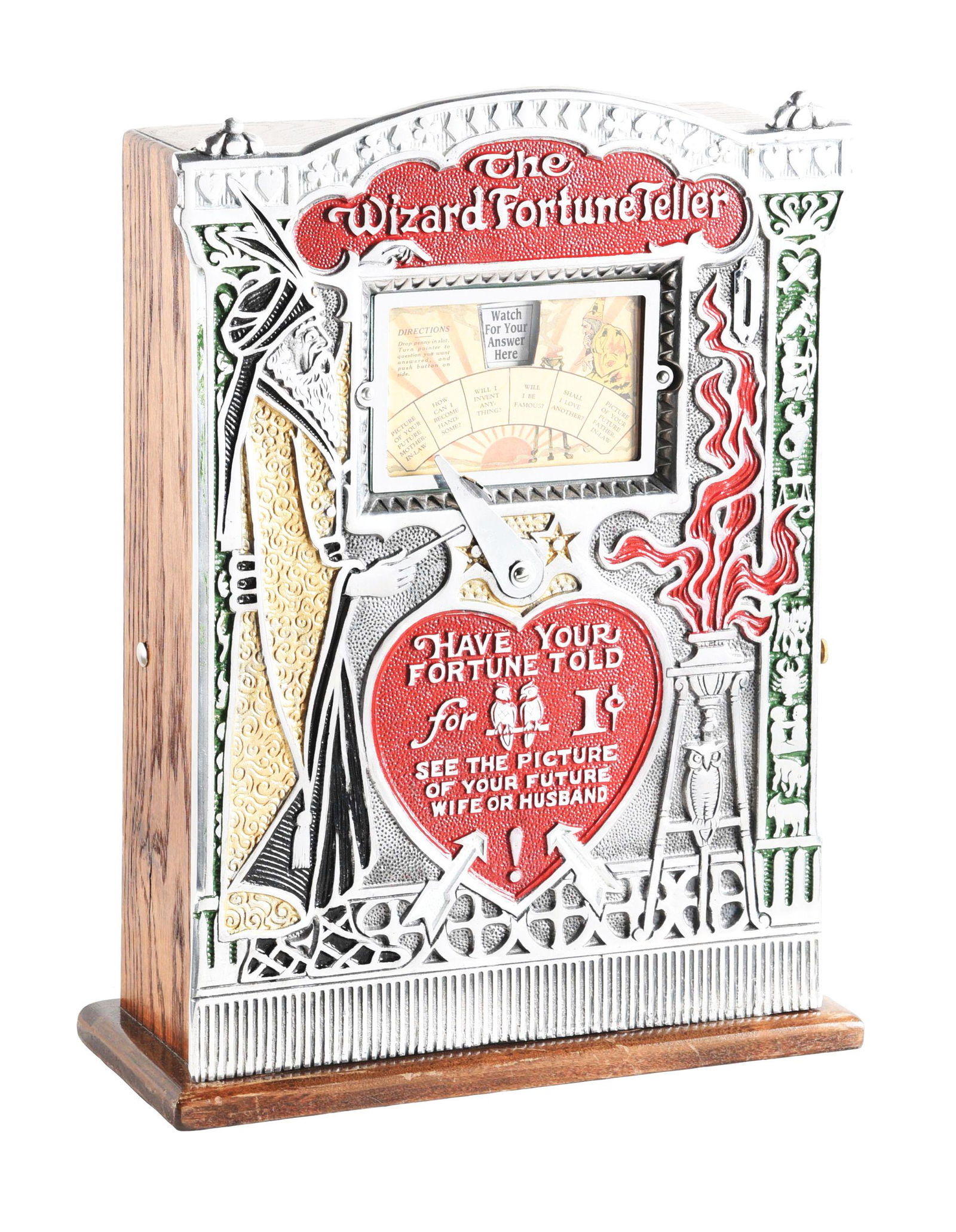 1¢ MILLS NOVELTY CO. "THE WIZARD" FORTUNE TELLER. (1 of 5)