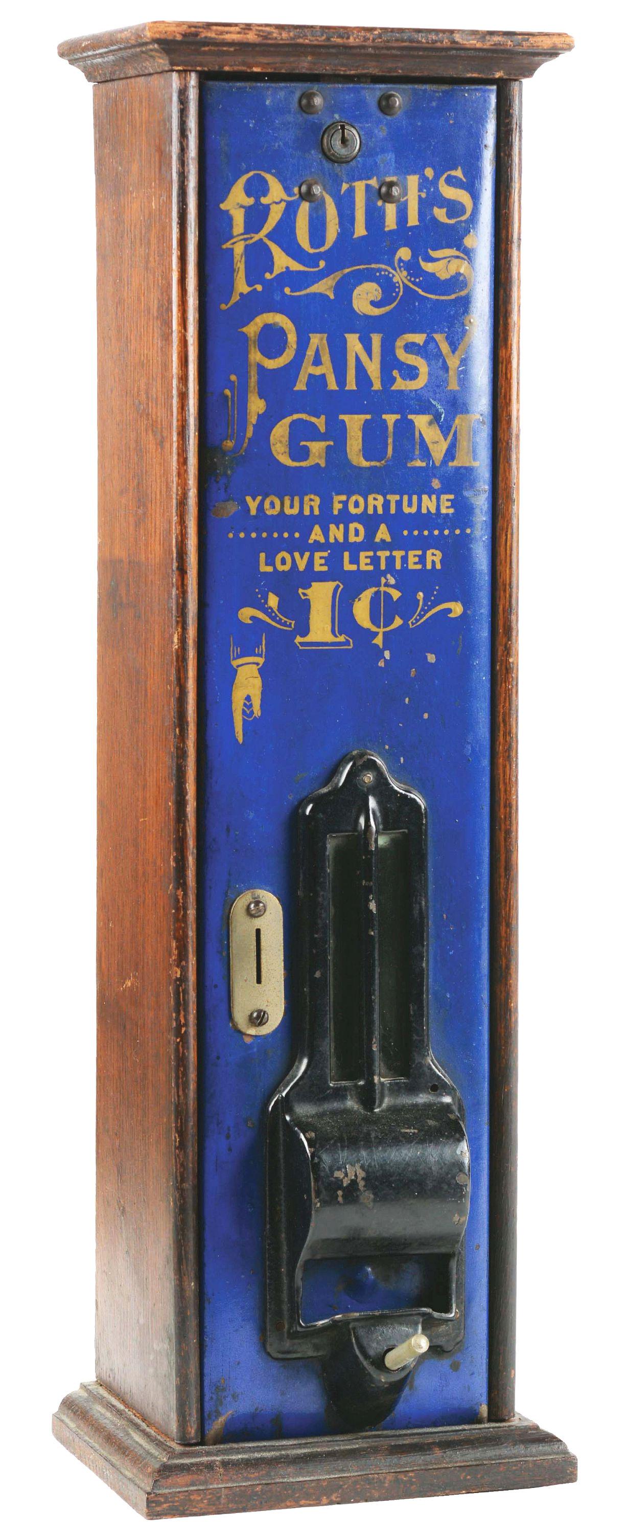 1¢ ROTH'S PANSY GUM, FORTUNE, AND LOVE LETTER VENDING (1 of 6)