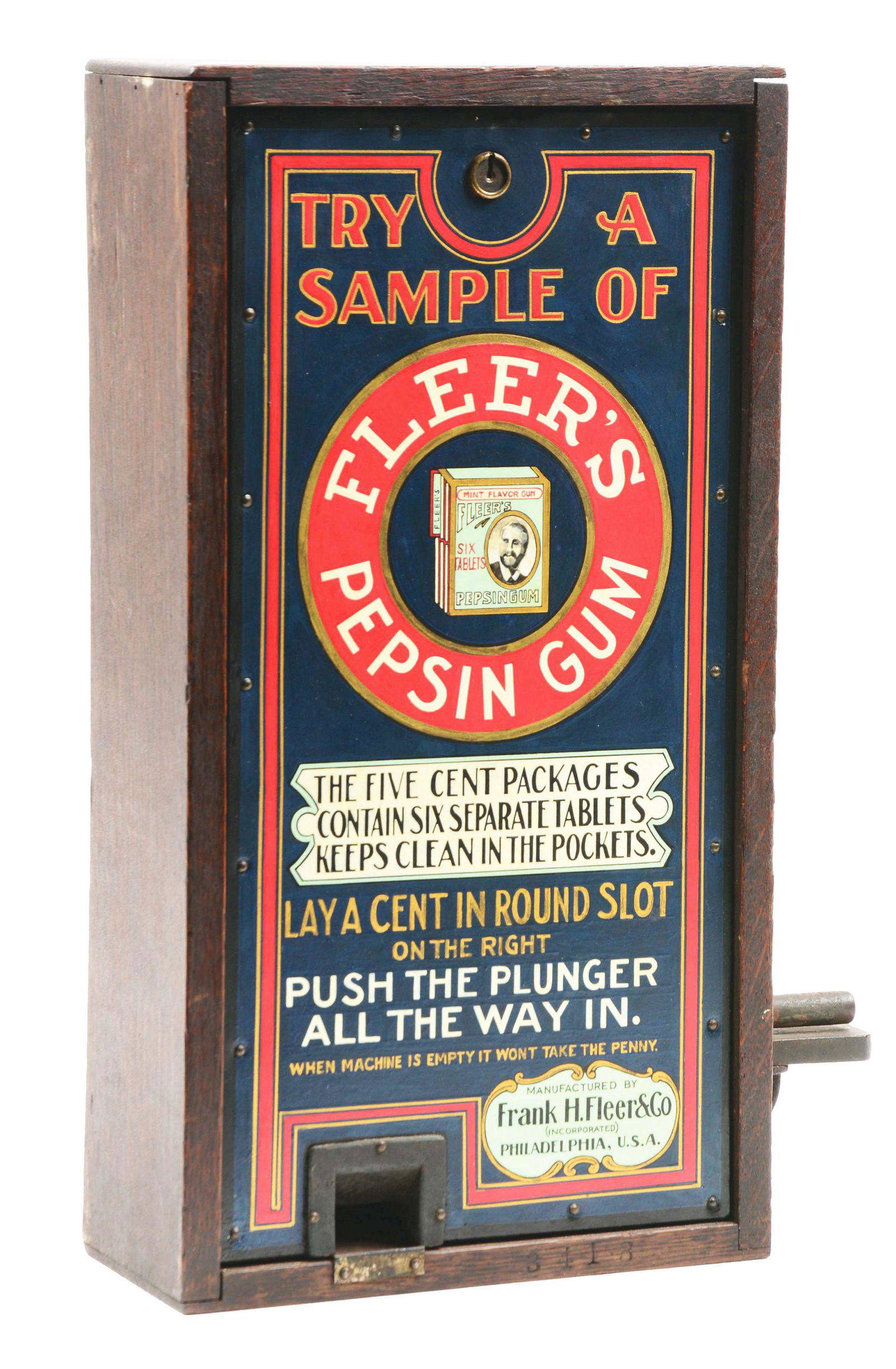1¢ FLEER PEPSIN GUM VENDER. (1 of 6)