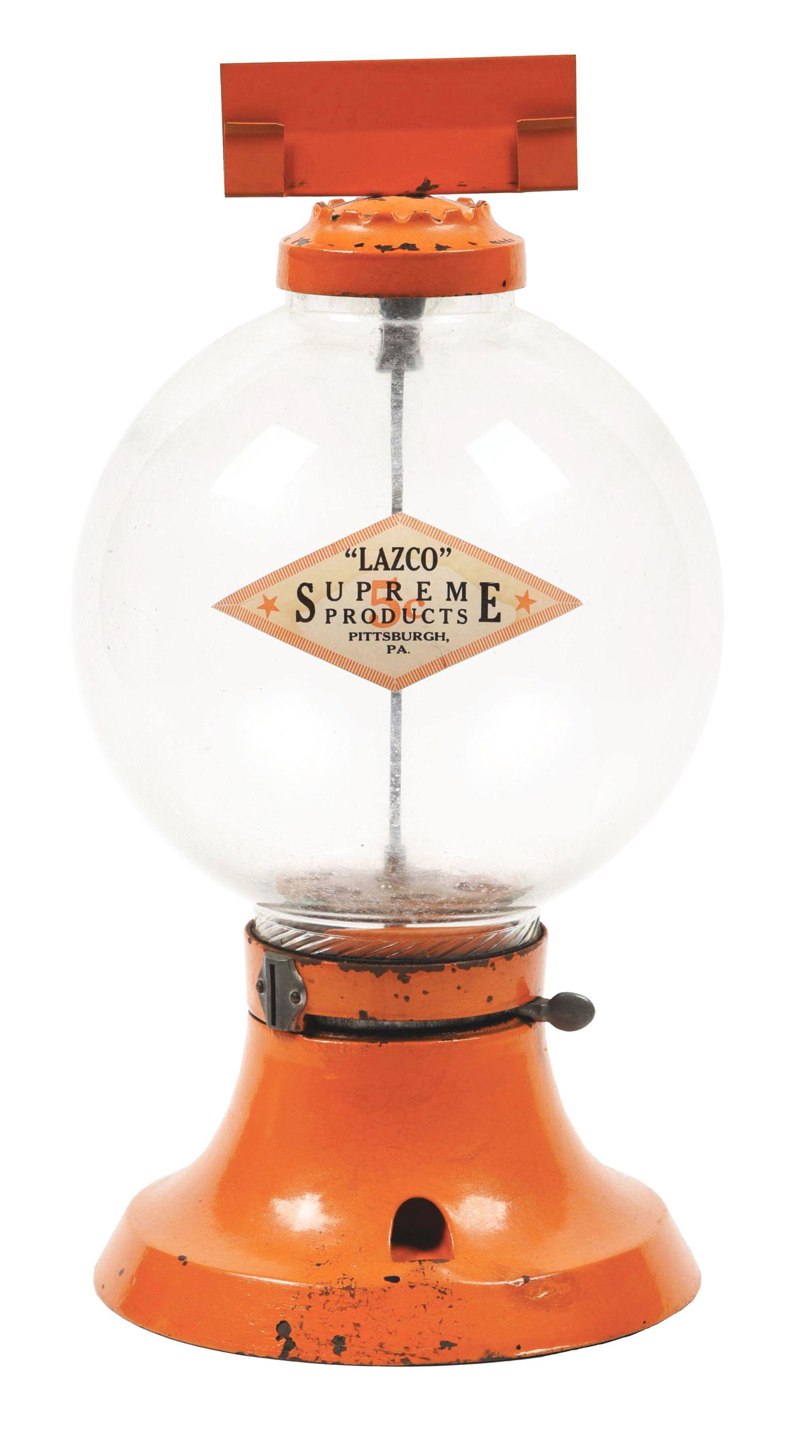 5¢ "LAZCO" SUPREME PRODUCTS VENDING MACHINE AND TRADE (1 of 2)