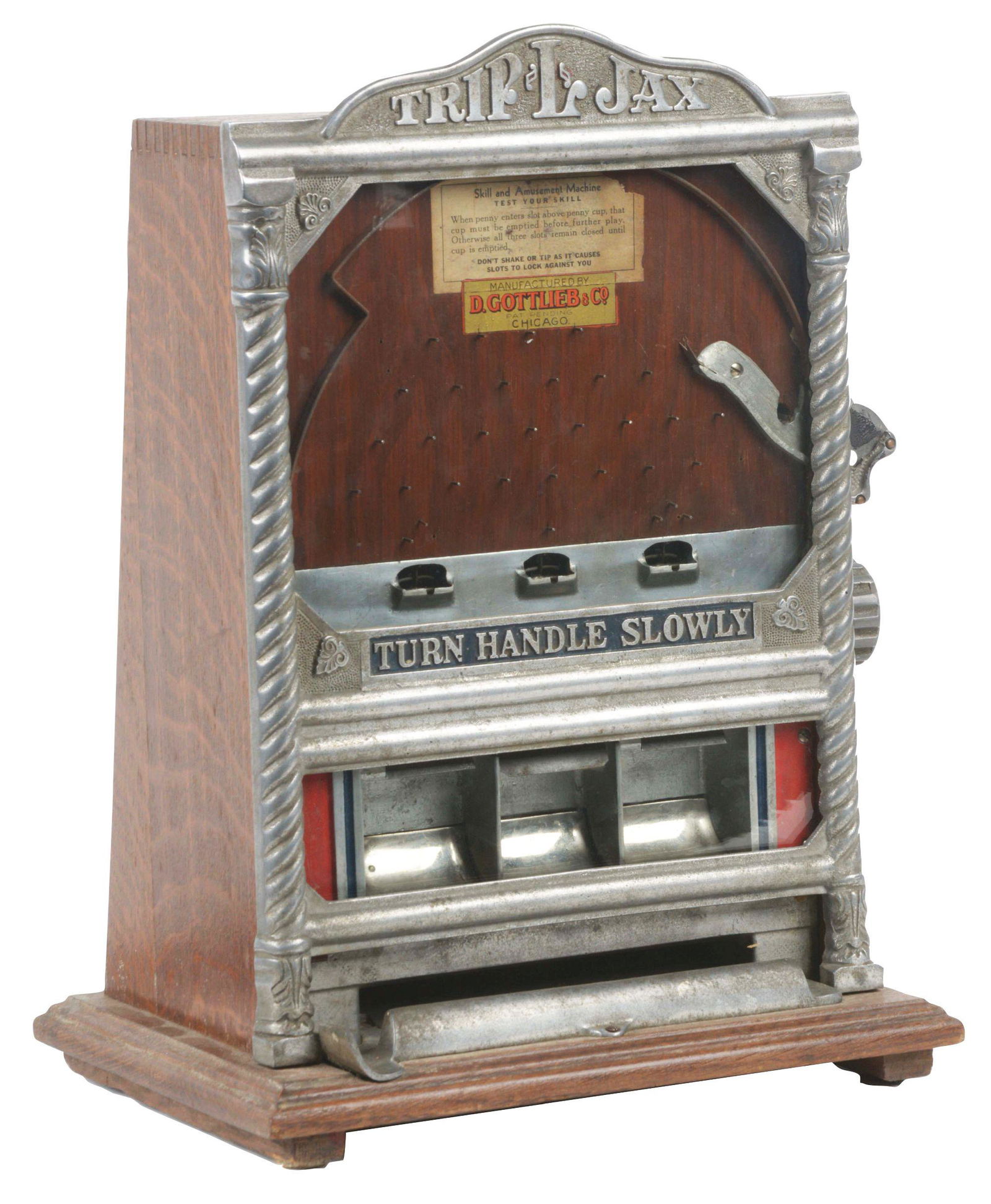 1¢ GOTTLIEB TRIP-L-JAX COUNTER POCKET TRADE STIMULATOR. (1 of 5)