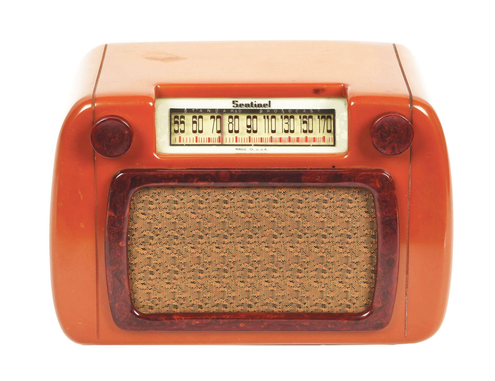 SENTINEL MODEL 284-NB "OUTLINE" GRILL CATALIN RADIO. (1 of 4)