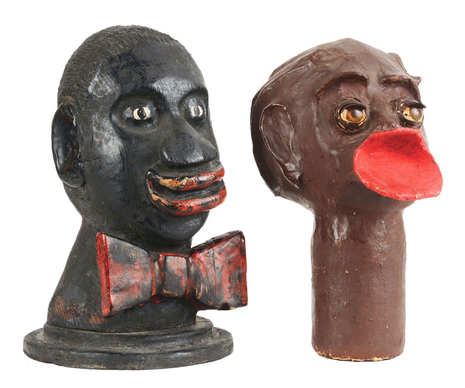 LOT OF 2: CARNIVAL PENNY CATCH HEADS. (1 of 8)