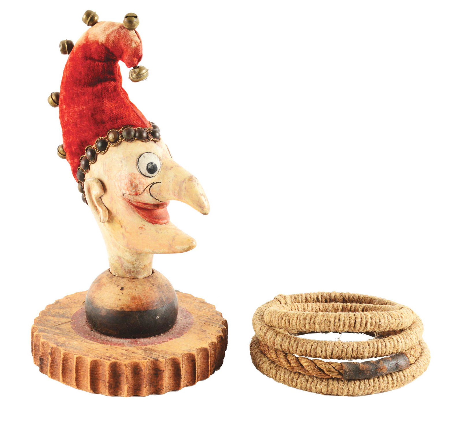 CARNIVAL JOKER RING TOSS HEAD WITH 4 RINGS. (1 of 6)