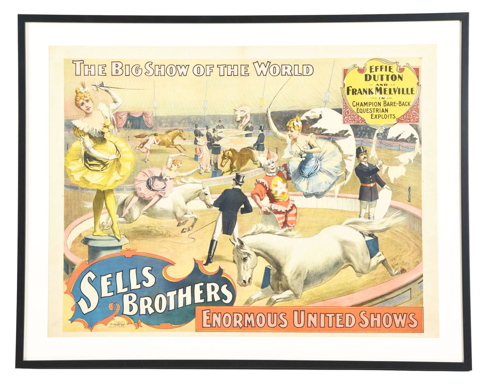 EARLY CIRCUS POSTER FOR SELLS BROTHERS CIRCUS. (1 of 2)