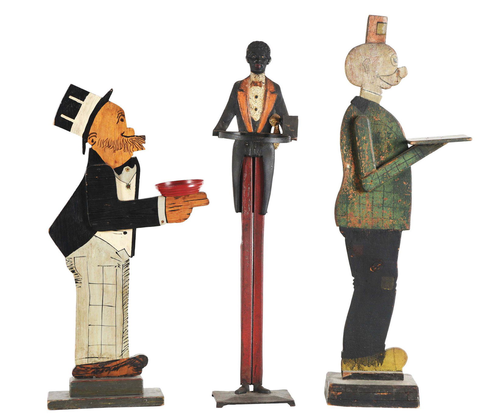 LOT OF 3: CIGAR SMOKING STAND BUTLERS. (1 of 4)