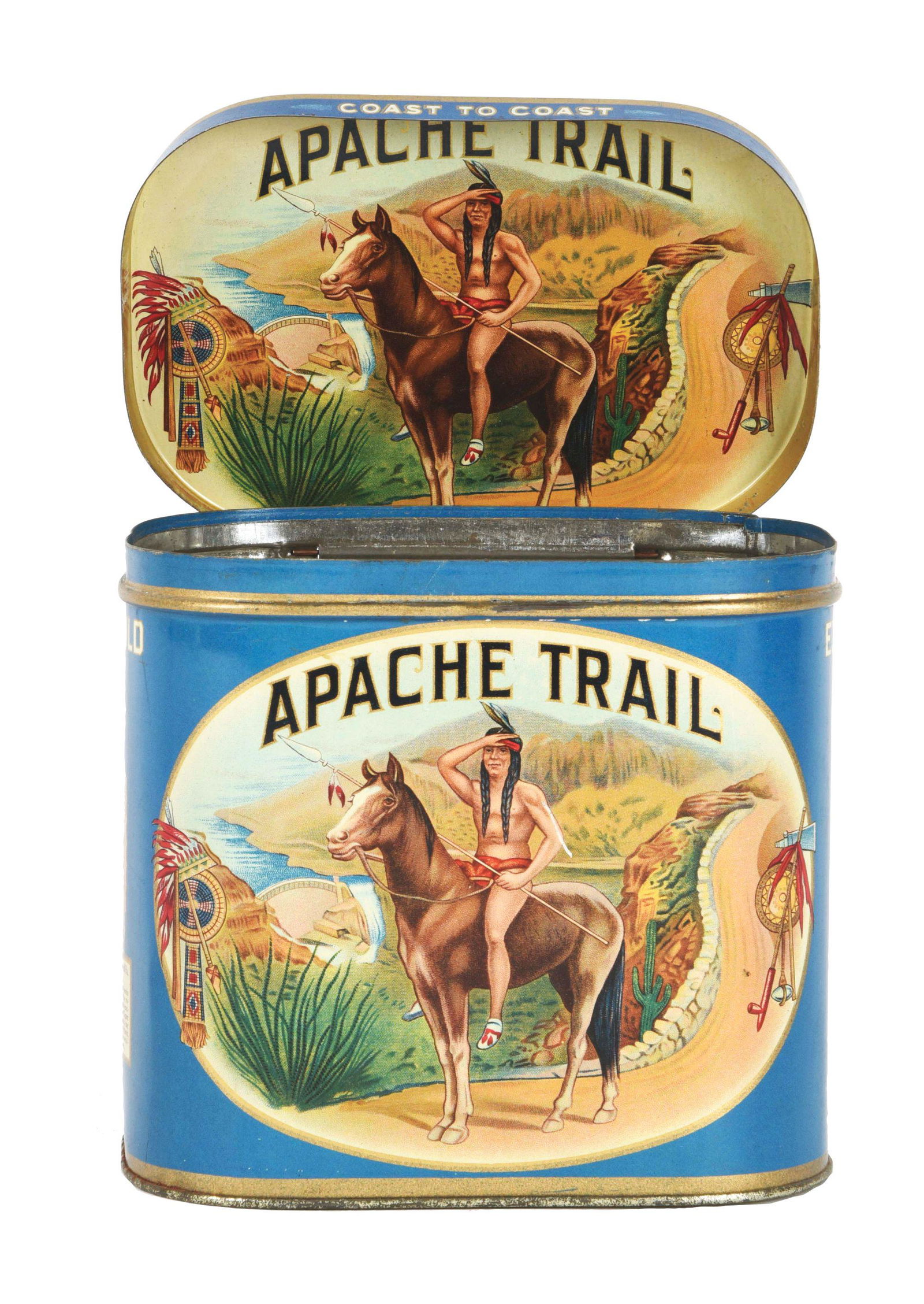 APACHE TRAIL CIGAR TIN. (1 of 5)