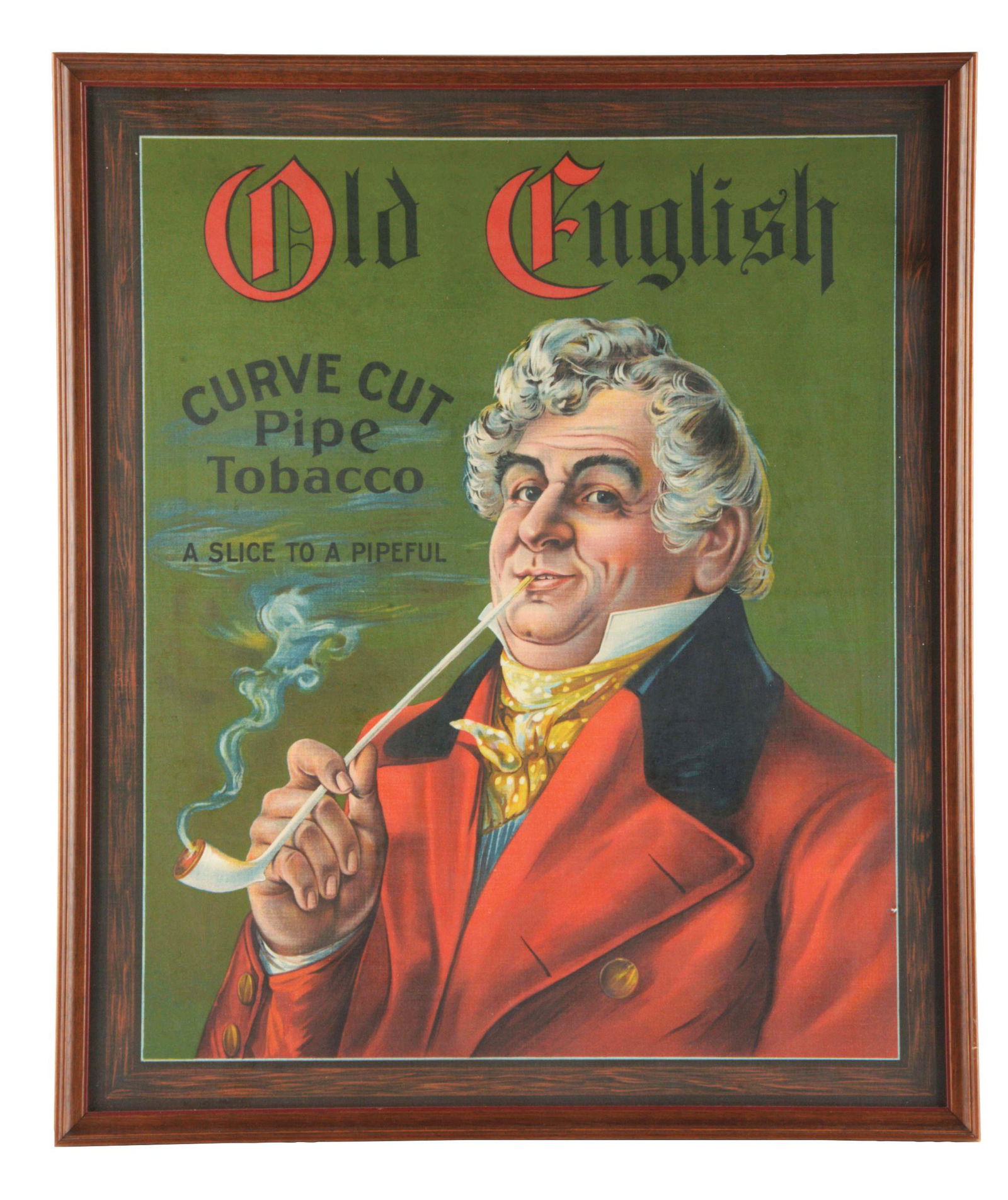 OLD ENGLISH CURVED CUT PIPE TOBACCO LITHOGRAPH. (1 of 2)