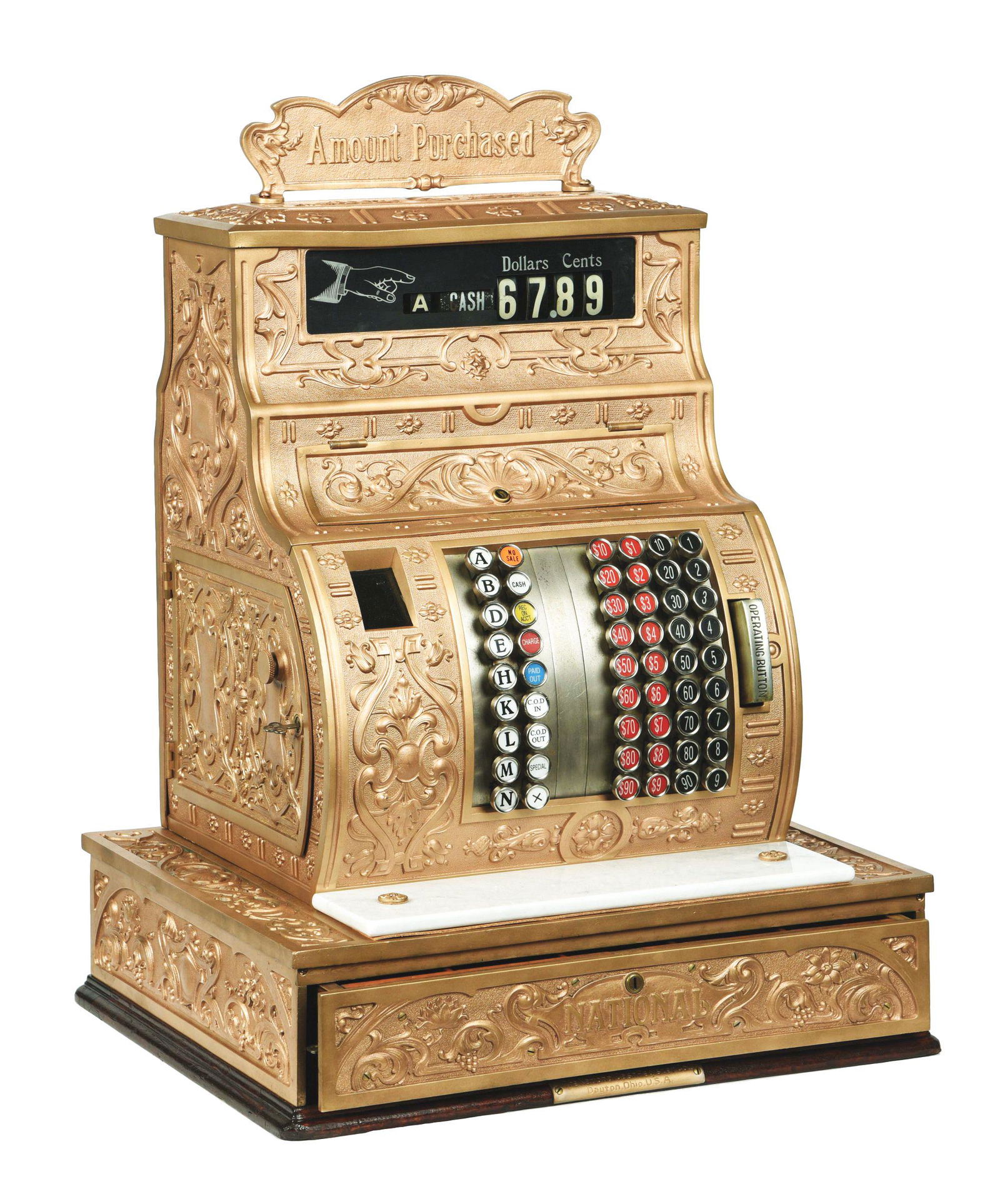 NATIONAL 1909 MODEL 1062 CASH REGISTER. (1 of 5)