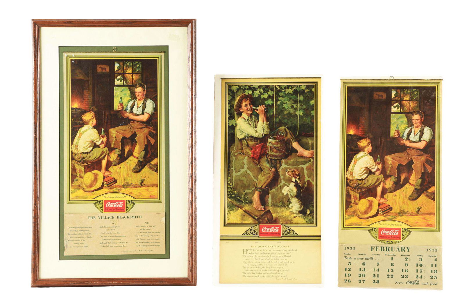 LOT OF 3: COCA-COLA ADVERTISING CALENDARS. (1 of 1)