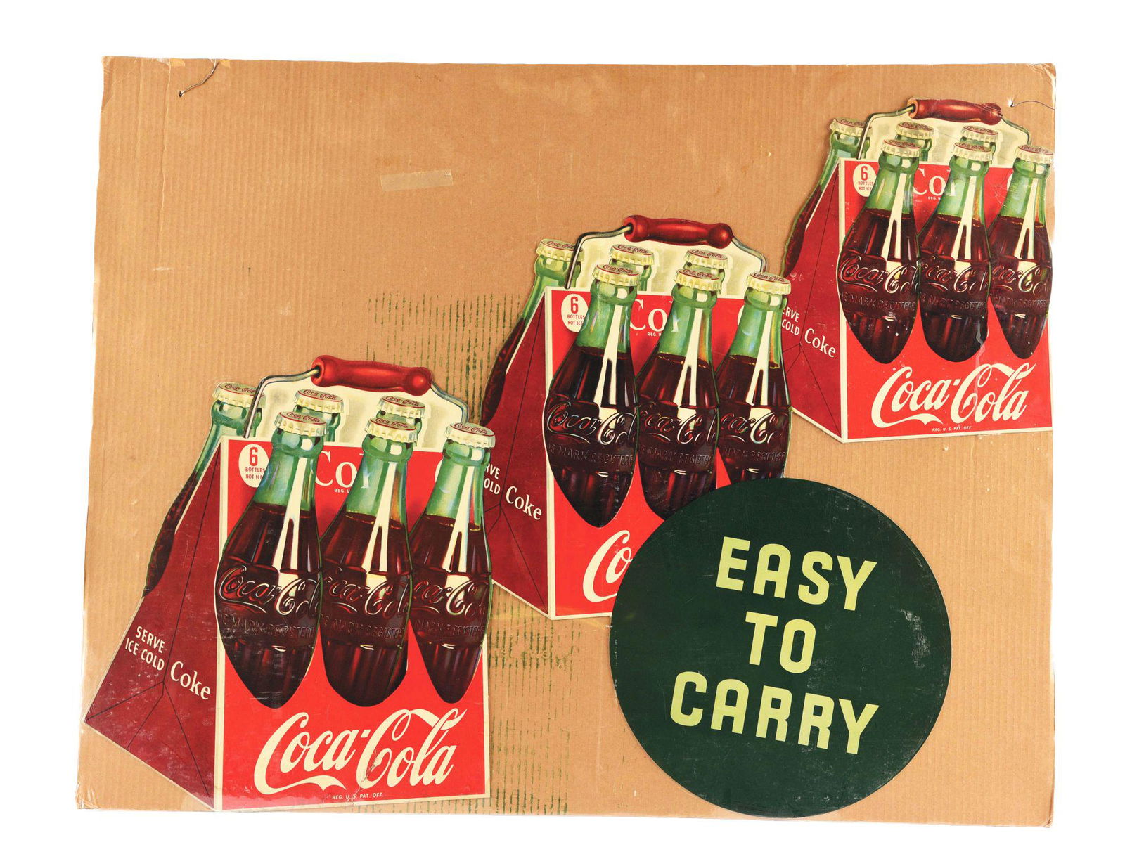 OVER-SIZED COCA-COLA SIX-PACK CUT-OUT SIGN. (1 of 1)