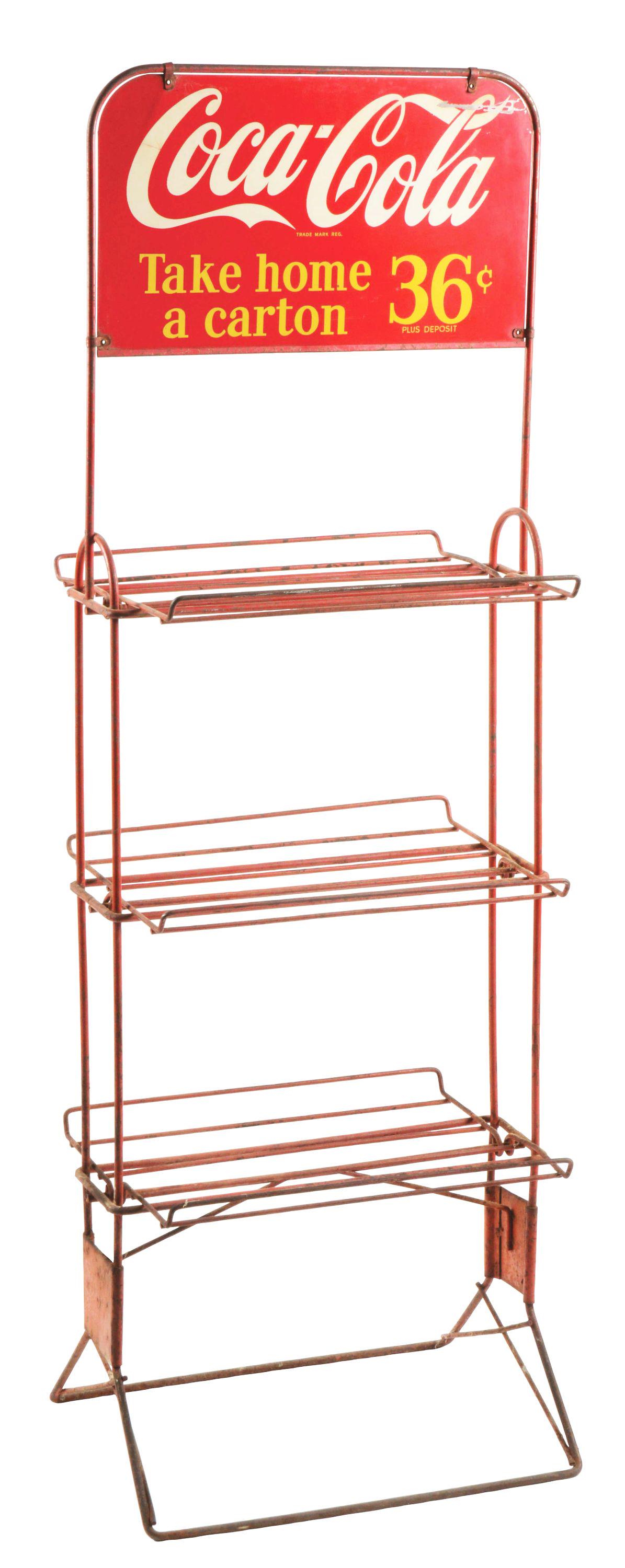 COCA-COLA 36¢ CARTON DISPLAY RACK. (1 of 4)