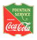 SINGLE-SIDED PORCELAIN COCA-COLA DIE-CUT FOUNTAIN SIGN.