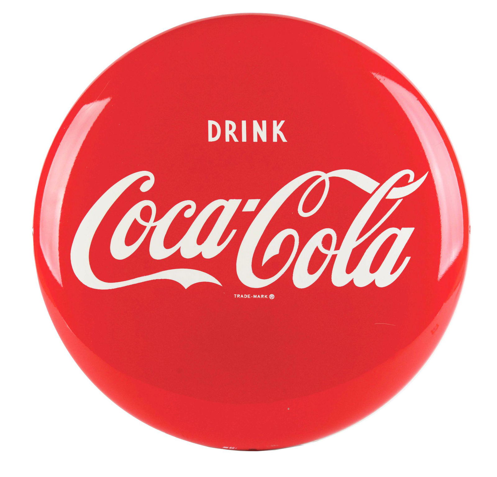 16" TIN COCA-COLA BUTTON. (1 of 2)