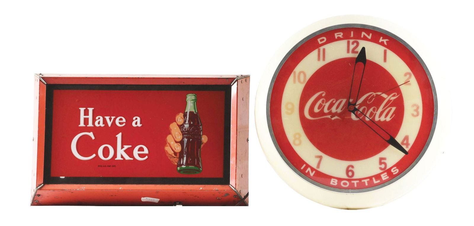 LOT OF 2: COCA-COLA CLOCK AND LIGHT-UP SIGN. (1 of 3)