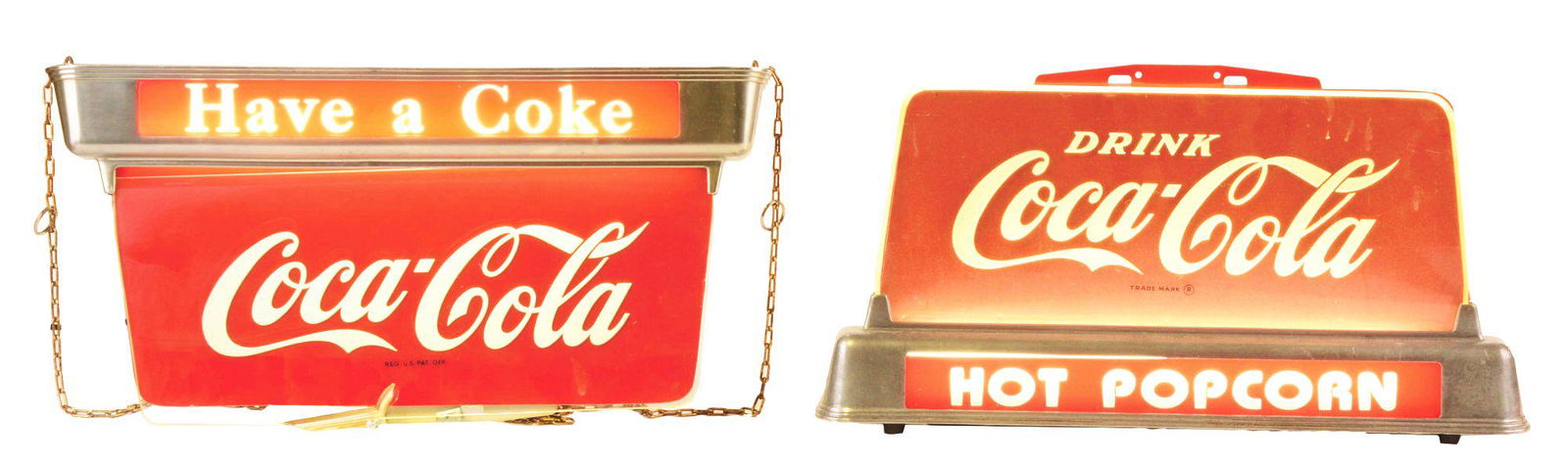 LOT OF 2: COCA-COLA LIGHT UP SIGNS. (1 of 4)