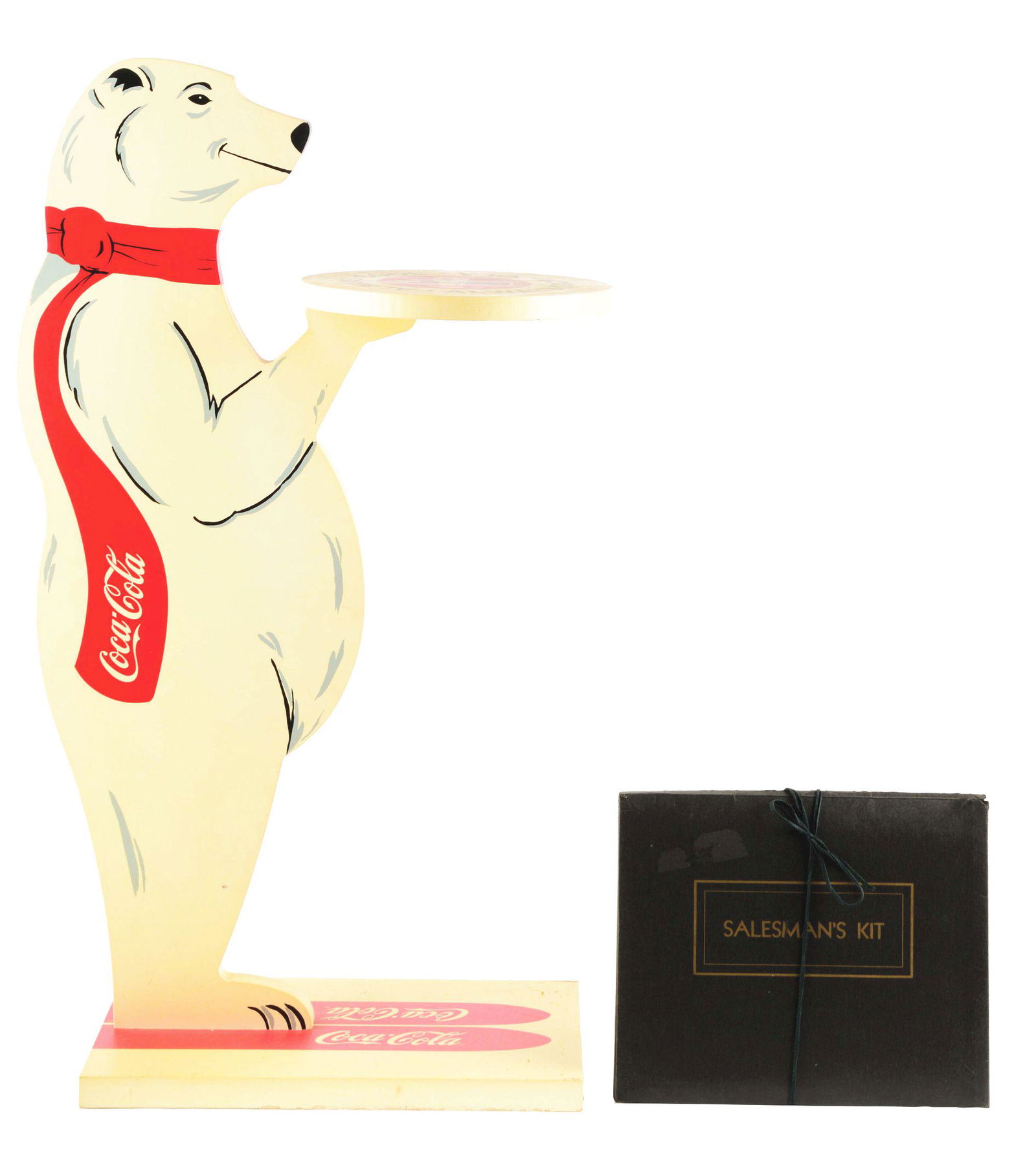 LOT OF 2: COCA-COLA POLAR BEAR STAND AND SALESMAN KIT. (1 of 5)