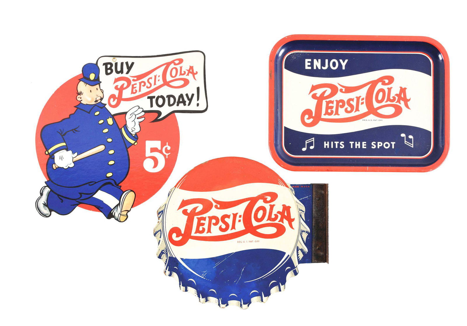 LOT OF 3: PEPSI-COLA ADVERTISING PIECES. (1 of 2)