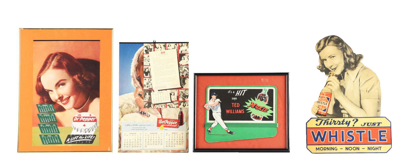 LOT OF 4: SODA SIGNS AND CALENDARS. (1 of 1)