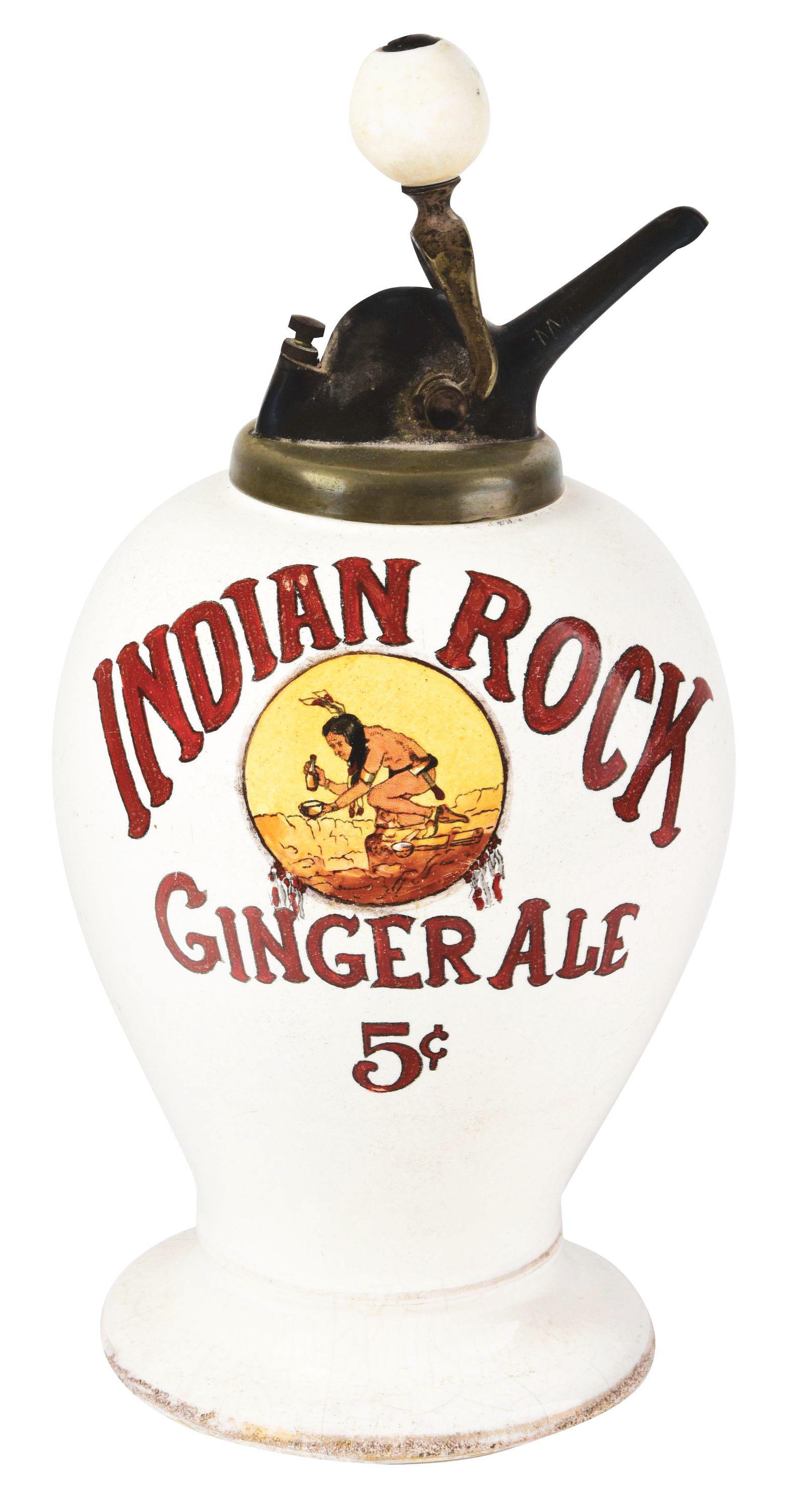 INDIAN ROCK GINGER ALE SYRUP DISPENSER. (1 of 2)