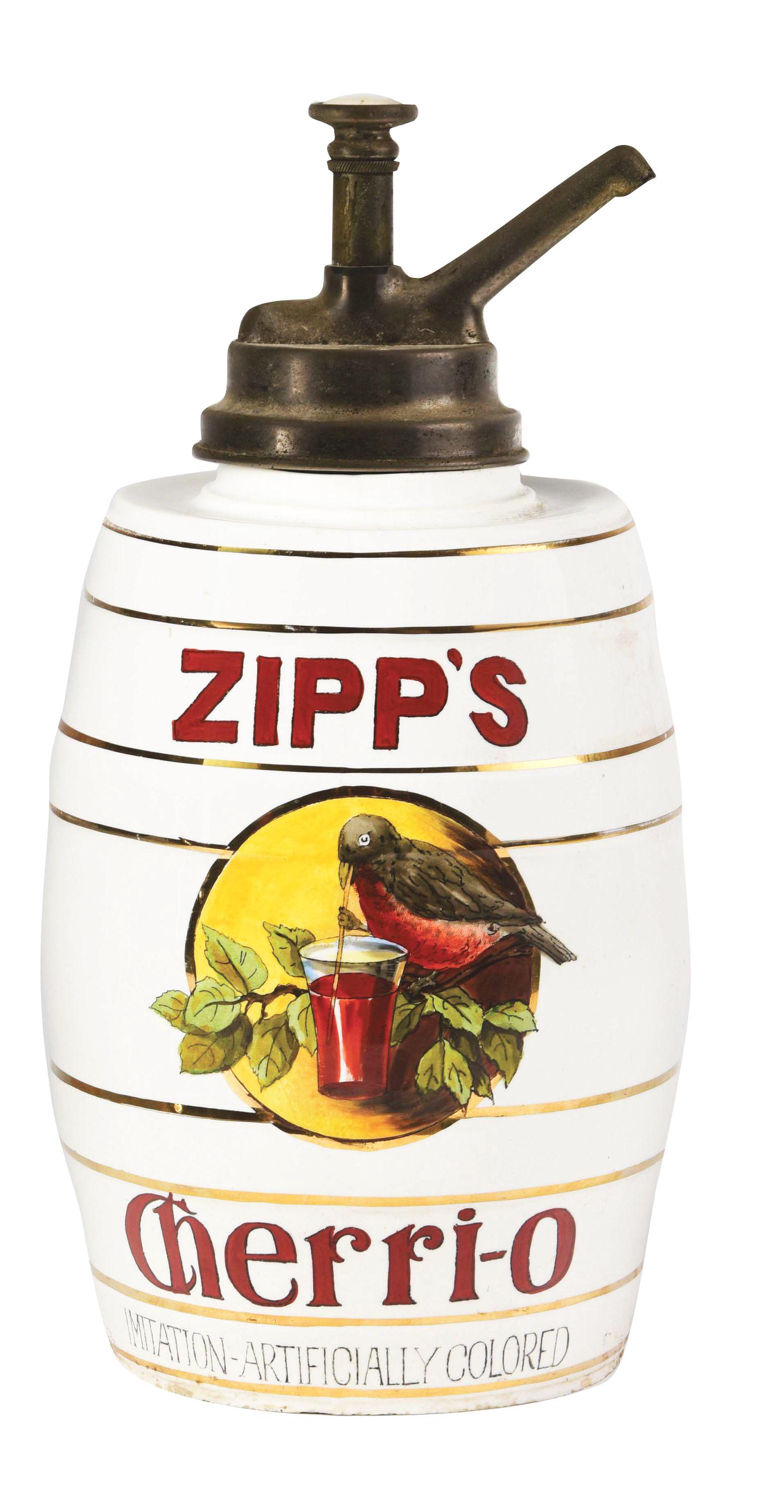 ZIPP'S CHERRI-O BARREL SYRUP DISPENSER. (1 of 2)