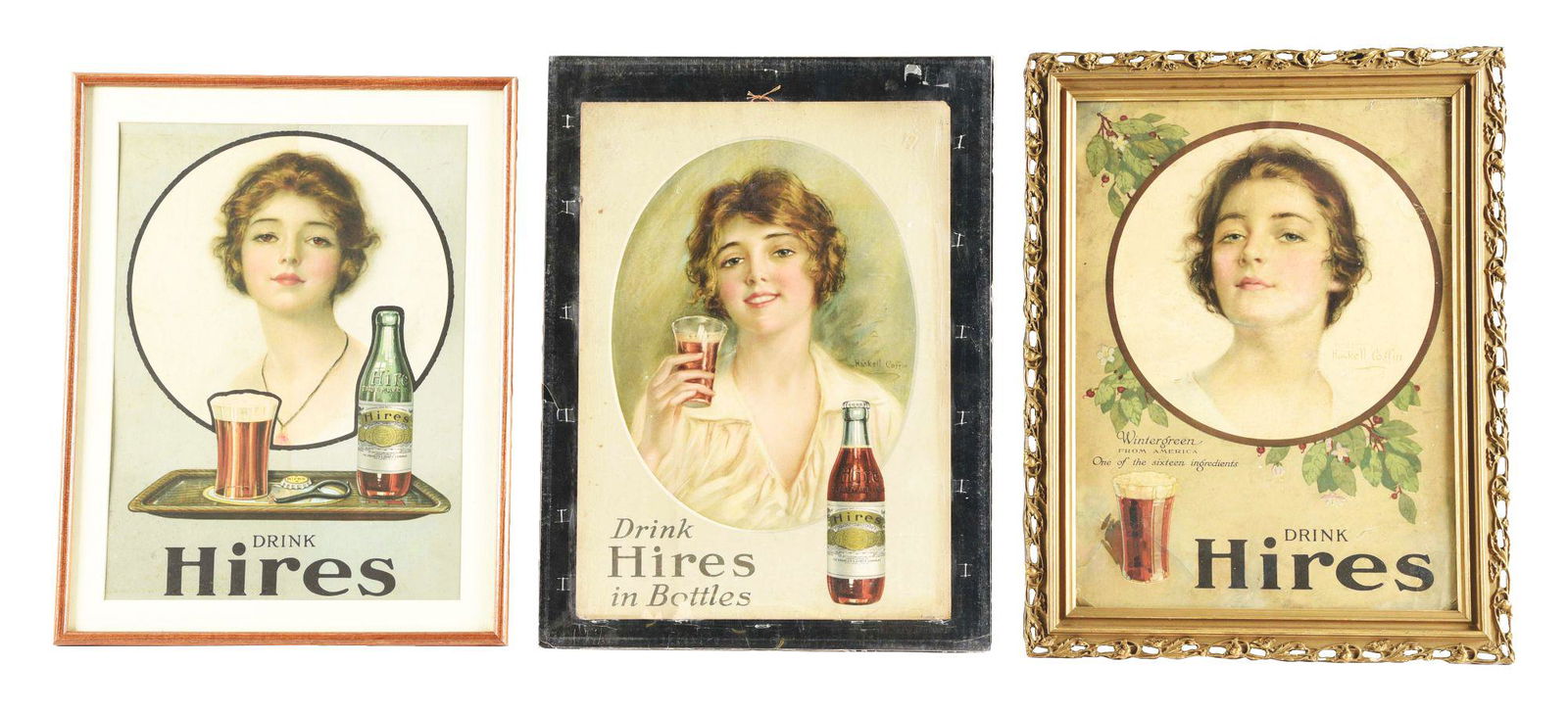 LOT OF 3: HIRES ROOT BEER ADVERTISING SIGNS. (1 of 2)