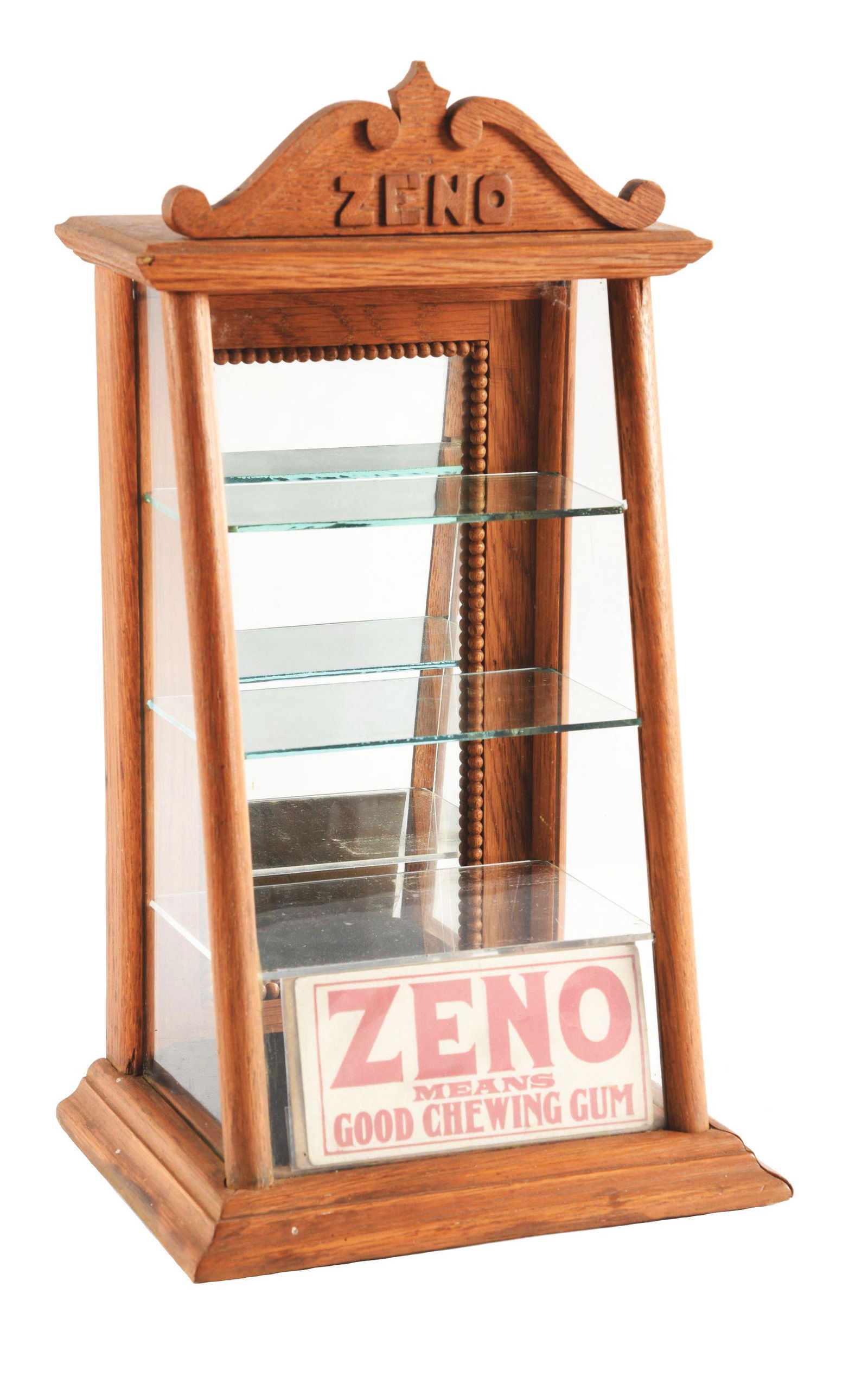 ORIGINAL SLANT-FRONT ZENO GUM CASE WITH MARQUEE. (1 of 4)