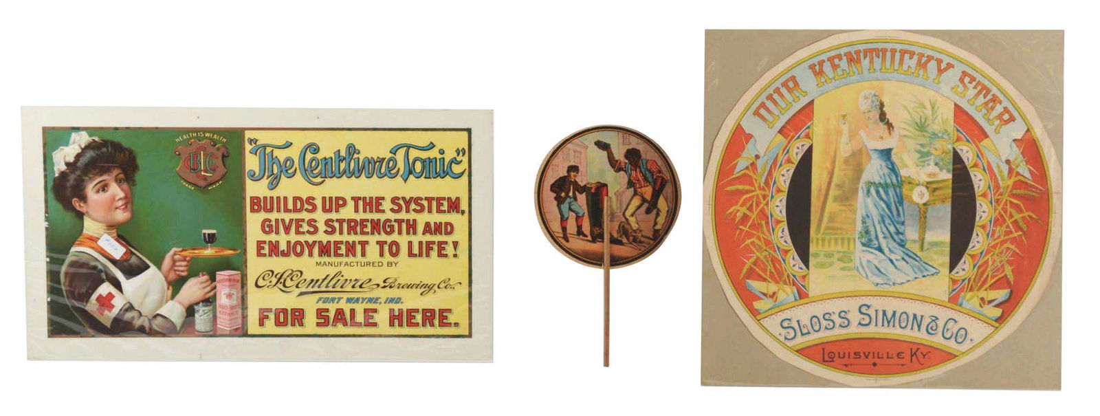 LOT OF 3: PAPER ADVERTISING SIGNS, INCLUDING A HAND (1 of 2)