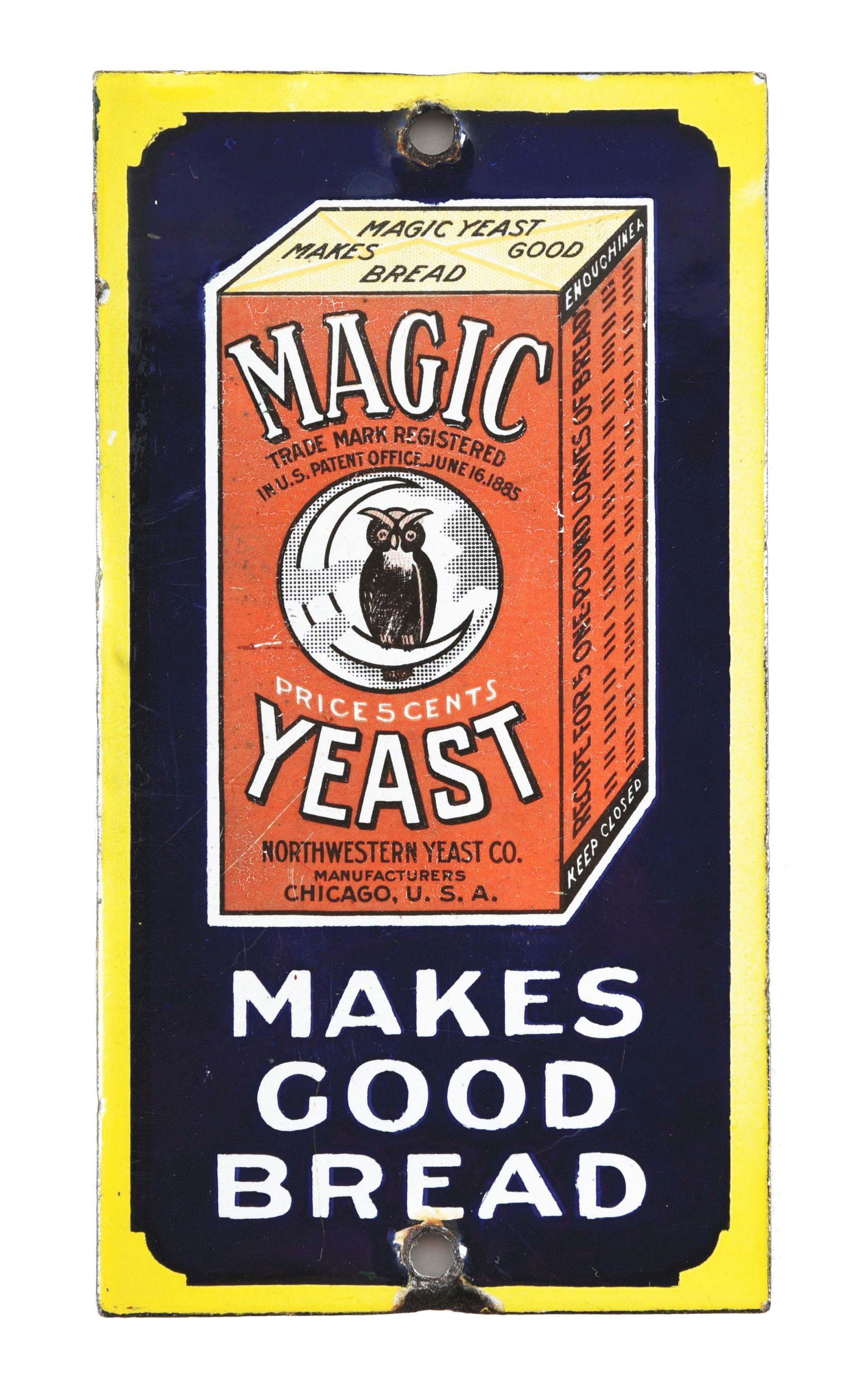 PILLOWED PORCELAIN DOOR PUSH FOR MAGIC YEAST GOOD (1 of 2)