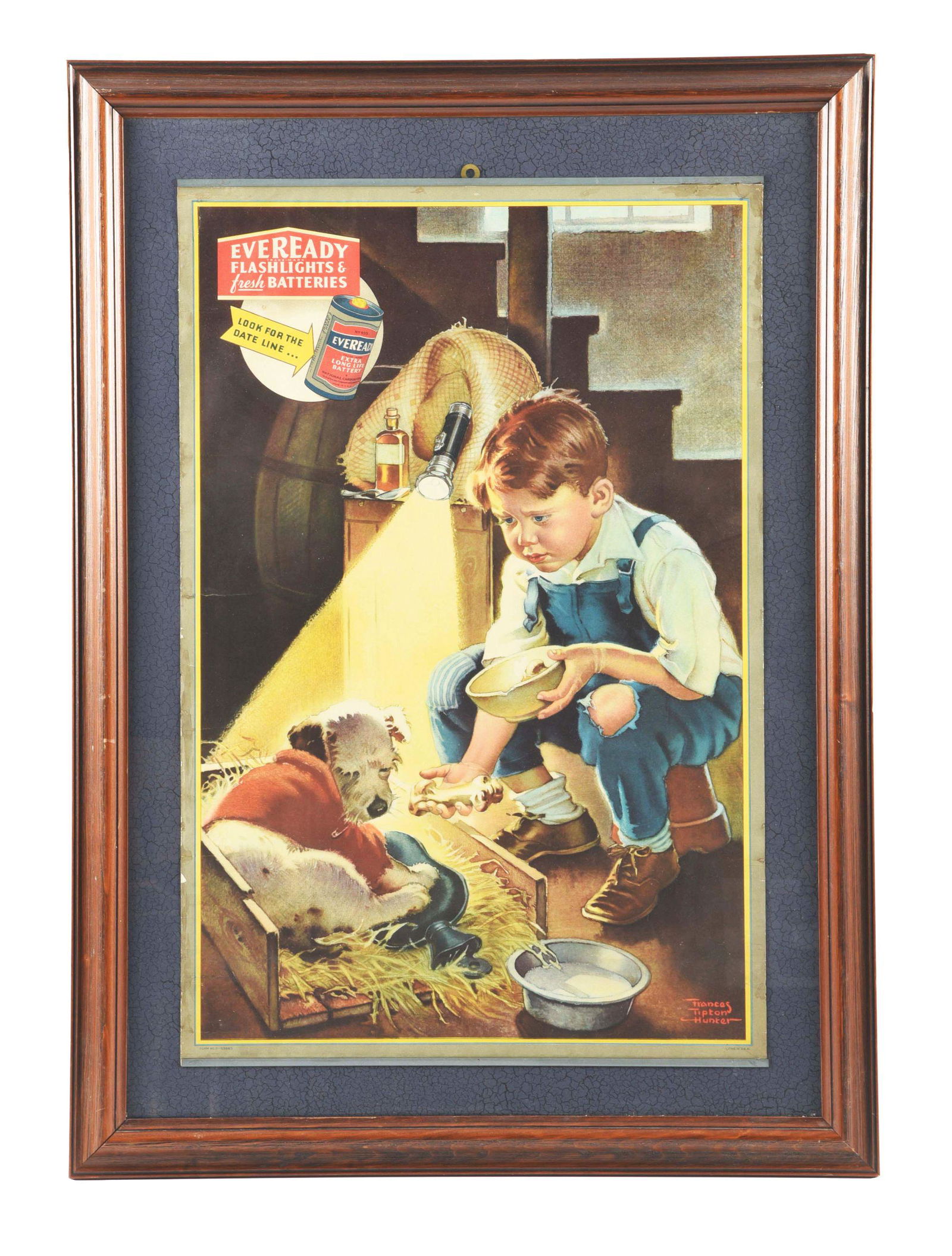 EVEREADY FLASHLIGHT & BATTERIES ADVERTISING POSTER. (1 of 2)