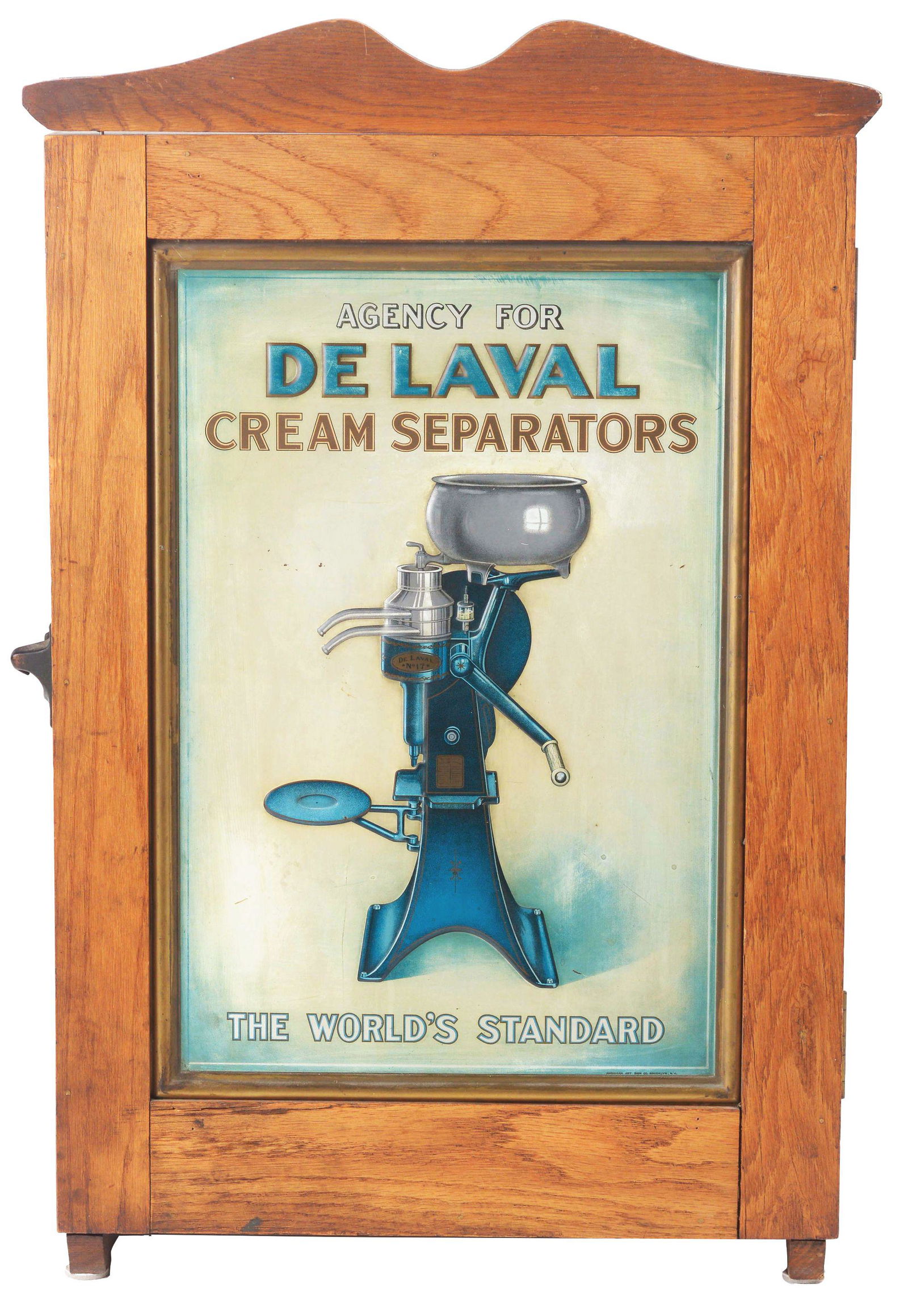 DE LAVAL WOOD CABINET WITH SUPPLIES. (1 of 3)