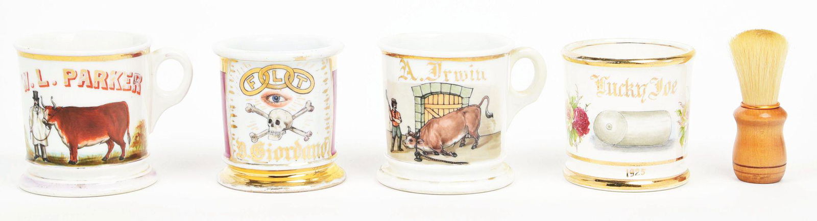 LOT OF 4: OCCUPATIONAL SHAVING MUGS. (1 of 3)