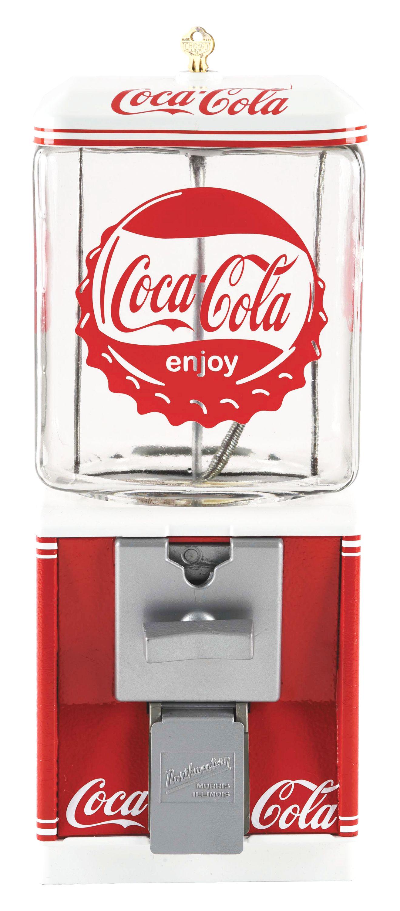 NORTHWESTERN GUMBALL MACHINE RESTORED IN COCA COLA. (1 of 4)