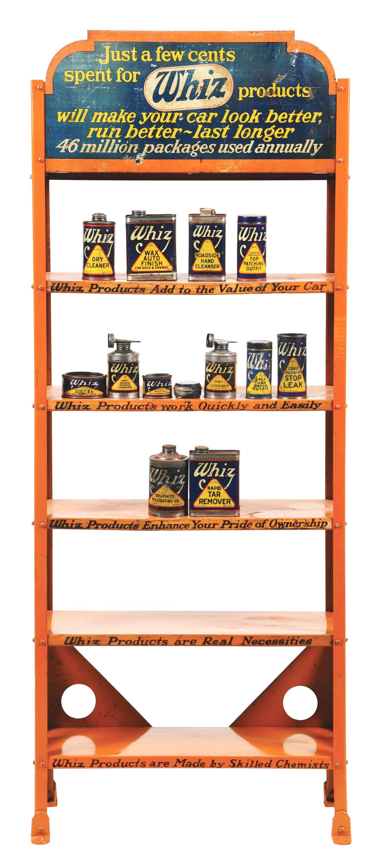 WHIZ AUTOMOTIVE PRODUCTS STORE DISPLAY RACK W/ THIRTEEN (1 of 3)